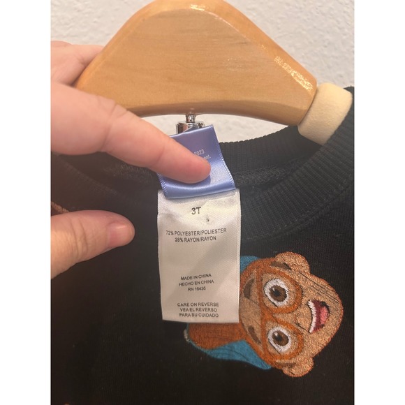 Blippi Black Long Sleeve Crewneck Sweatshirt Kids 3T Character Print - Picture 4 of 6